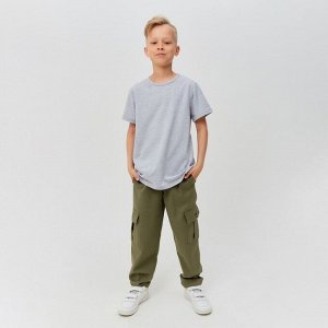 Брюки для мальчика MINAKU: Casual collection, хаки, рост, см