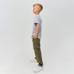 Брюки для мальчика MINAKU: Casual collection, хаки, рост, см
