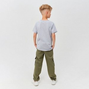 Брюки для мальчика MINAKU: Casual collection, хаки, рост, см