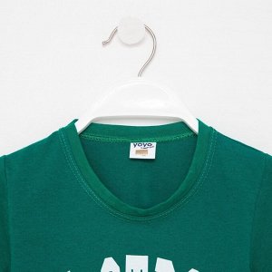 BEBUS Комплект (футболка/шорты) для мальчика, цвет зеленый, рост 98