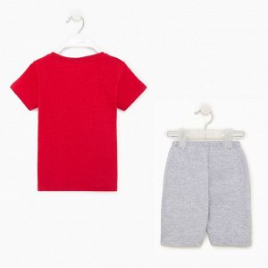 Комплект (футболка/шорты) для мальчика, цвет красный, рост 104
