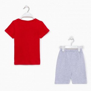 BEBUS Комплект (футболка/шорты) для мальчика, цвет красный, рост 98