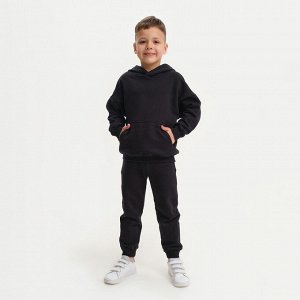 Костюм детский (худи, брюки) KAFTAN "Basic line", размер 32 (110-116), цвет чёрный