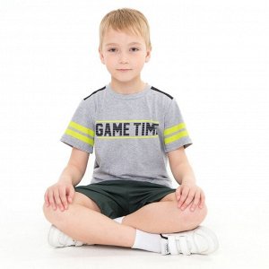 Футболка для мальчика Game time, цвет серый, рост 128 см