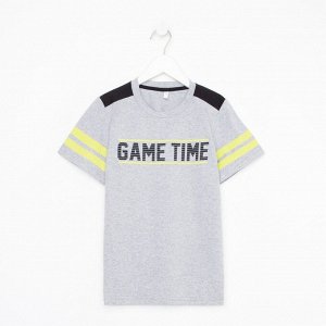 Футболка для мальчика Game time, цвет серый, рост 152 см