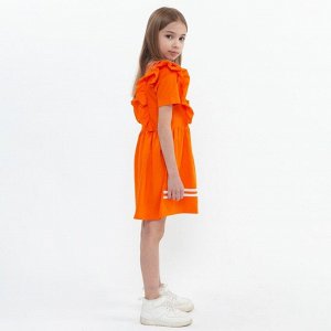 Платье для девочки, цвет оранжевый, рост 122 см