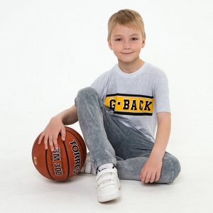 Футболка для мальчика, цвет белый (меланж), рост 122 см
