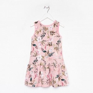 Платье для девочки, цвет розовый/цветы, рост 98 см