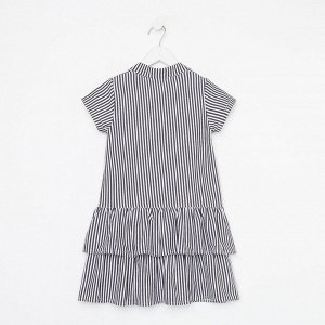 Платье для девочки, цвет серый/белый, рост 98