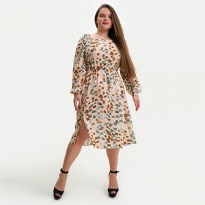 Платье женское с разрезом MIST plus-size, цвет бежевый