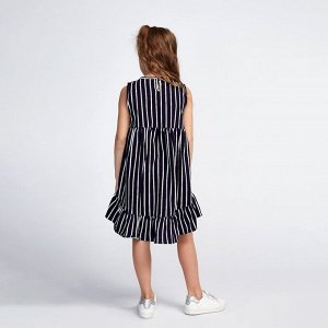 Платье для девочки, цвет тёмно-синий/белый, рост 98 см (56)