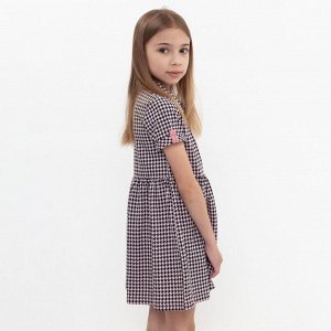 Платье для девочки, цвет чёрный/белый, рост 104