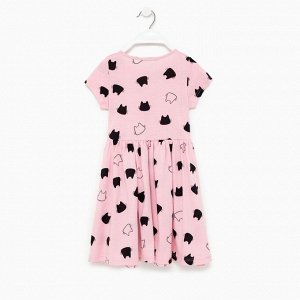 Платье для девочки, цвет чёрный/розовый, рост 104