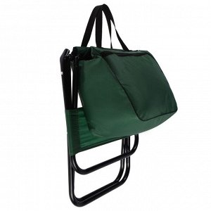 Стул туристический с сумкой, до 80 кг, размер 24 x 26 x 60 см, цвет зелёный