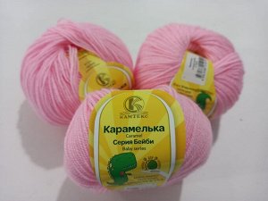Пряжа Карамелька/100% акрил/светло розовый (055)..