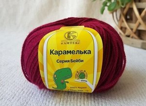 Пряжа Карамелька/100% акрил/цвет Вишня(091)