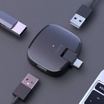 Хаб USB HUB HOCO HB11 концентратор для зарядки гаджетов, USB Разветвитель 3 гнезда USB вход и Type-C выход