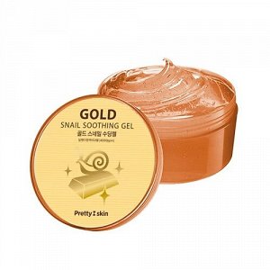 PrettySkin Гель для кожи лица успокаивающий с муцином улитки и золотом Gel Gold Snail Soothing, 300 мл
