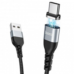 Кабель зарядный магнитный USB HOCO U96 Traveller 3А, 1,2м, черный, с магнитным выходом Black