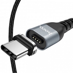 Кабель зарядный магнитный USB HOCO U96 Traveller 3А, 1,2м, черный, с магнитным выходом Black