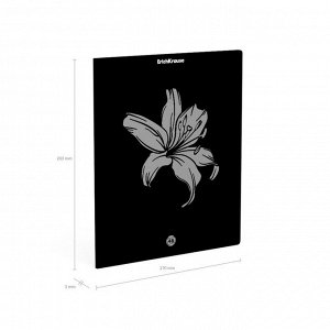 Тетрадь 48 листов в клетку ErichKrause Silver Flowers, обложка мелованный картон, тиснение серебром, микс