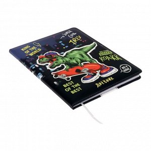 Дневник универсальный для 1-11 класса City Dino, твёрдая обложка, искусственная кожа, с поролоном, ляссе, 80 г/м2