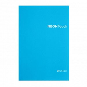 Тетрадь А4, 80 листов в клетку "НеонТач", обложка мелованный картон, ламинация Soft-Touch, блок офсет, МИКС