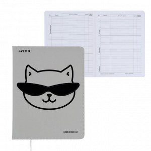 Дневник универсальный для 1-11 класса Super Cat, твёрдая обложка, искусственная кожа, ляссе, 80 г/м2