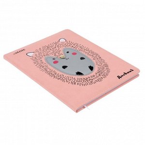 Дневник универсальный для 1-11 класса Cherry Hedgehog, твёрдая обложка, искусственная кожа, ляссе, 80 г/м2
