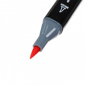 Набор маркеров худож Mazari LINDO BLACK 6цв. Fluorescent colors (2ст:кистев1.0./клинов6.2)