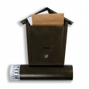 Ящик почтовый с замком, «Домик», бронзовый