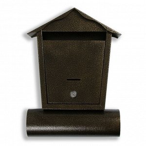 Ящик почтовый с замком, «Домик», бронзовый
