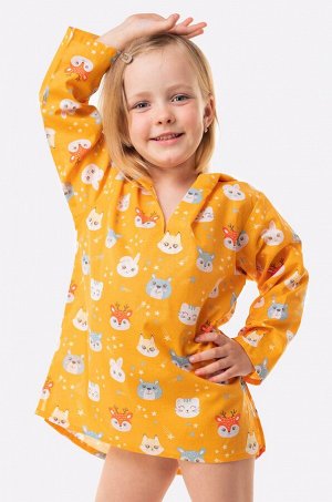Детская хлопковая пляжная эко-туника с капюшоном Happy Fox Home