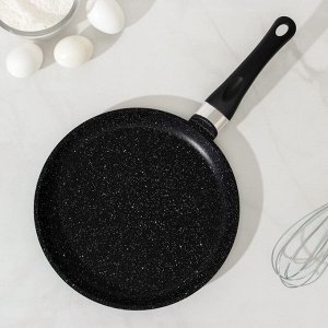Сковорода блинная «Гранит Black», d=24 см, пластиковая ручка, антипригарное покрытие, цвет чёрный