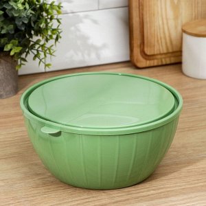 Салатник с крышкой Giaretti Fiesta, 2.8 л, пластик, МИКС