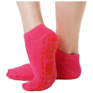 Носки для йоги размер 36-41, прорезиненные, цвет розовый