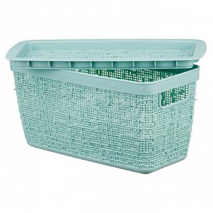 Контейнер-коробка для хранения пластмассовый "Бязь" 4л, 28х14х14cм, с крышкой, морская волна (Россия)
