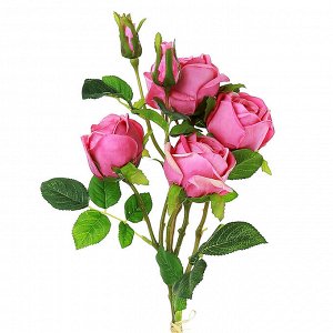 Букет "Роза" цвет - темно-розовый, 80см, 4 цветка, 4 бутона (Китай)