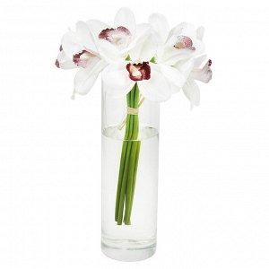 Цветок "Орхидея" цвет - белый, 28см, набор 6 штук (Китай)