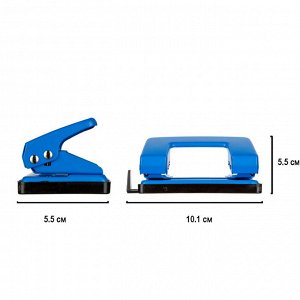 Дырокол Attache Economy, до 10 лис, с линейк, металлич, син...