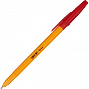 Ручка шариковая неавтоматическая Attache Economy оранж.корп. крас...