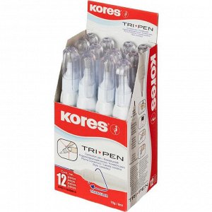 Корректирующий карандаш 10г (8мл)Kores Tri Pen, металлический нак...