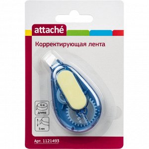 Корректирующая лента Attache 5mmx6m soft grip черный/прозрачный/а...