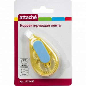 Корректирующая лента Attache 5mmx6m soft grip черный/прозрачный/а...