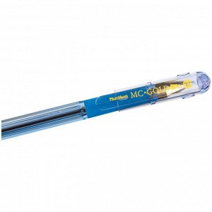 Ручка шариковая неавтоматическая MunHwa MC Gold синяя 0,7мм грип ...