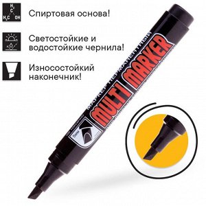 Маркер перманентный Crown Multi Marker 5 мм скошенный черный...