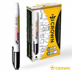 Маркер для белых досок Crown Multi Board Slim 2 мм, черный...