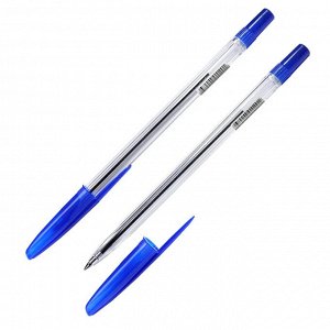 Ручка шариковая неавтомат СТАММ 111 синяя, 0,7мм, прозрачный корп...