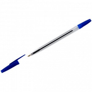 Ручка шариковая неавтомат СТАММ Оптима синяя, 1,0мм, прозрачный к...