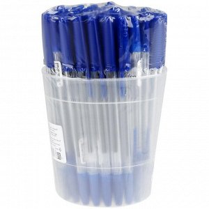 Ручка шариковая неавтомат СТАММ Оптима синяя, 1,0мм, прозрачный к...